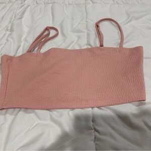 Urban Outfitters Pink Ribbed Bandeau